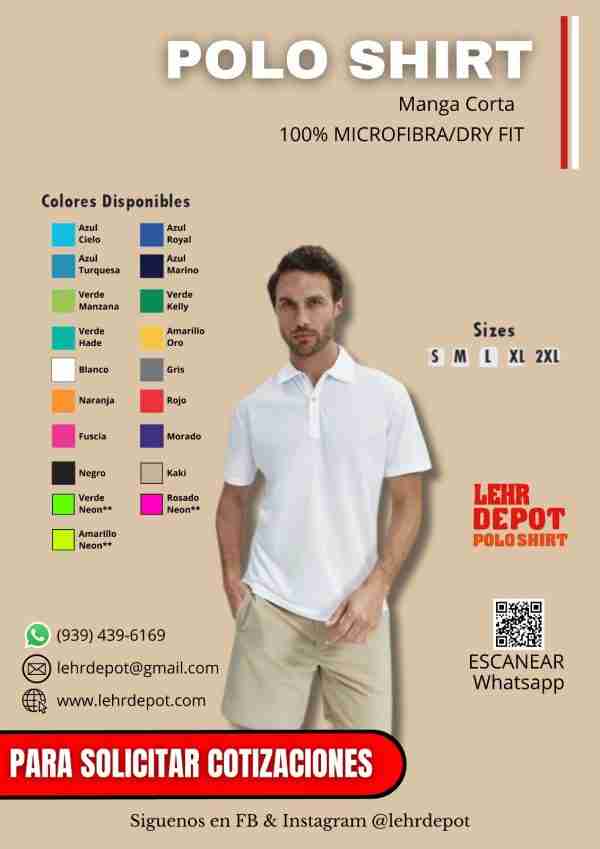 Poloshirt 100% Microfibra/Dry Fit manga corta